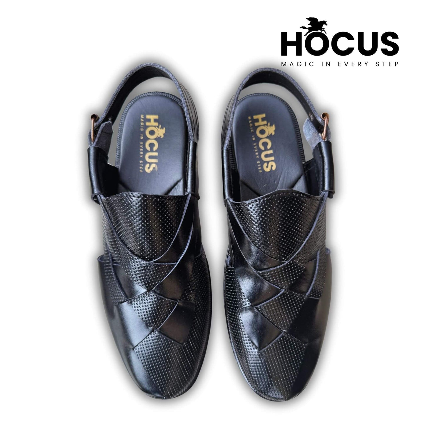 Heritage Black Leather Peshawari Sandal